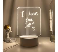 tyu Veilleuse LED en acrylique blanc rustique alimentée par USB