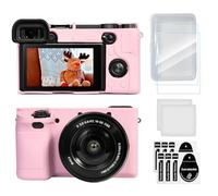 TYUANDOUER A6400 A6300 Étui pour appareil photo et kit d'accessoires de protection d'écran LCD, étui en silicone souple pour appareil photo numérique Sony Alpha A6400 A6300, coque pour A6400 A6300