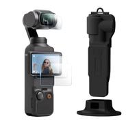TYUANDOUER Pocket 3 Étui de protection pour DJI Osmo Pocket 3 Creator Combo, capuchon d'objectif d'appareil photo, protecteur d'écran en verre trempé et support de bureau pour DJI Pocket 3 - Noir