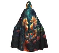 TYUMH Belle cape à capuche pour couple d'hippocampes d'Halloween pour Pâques, jeu de rôle, Pâques
