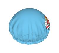 TYUMH Bonnet de douche imprimé drapeau des Fidji, léger, élastique, portable, adapté pour le bain et le soin des cheveux