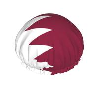 TYUMH Bonnet de douche imprimé drapeau du Qatar, léger, élastique, portable, adapté pour le bain et le soin des cheveux