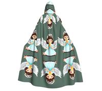 TYUMH Cape à capuche d'Halloween avec imprimé mignon petit ange doux et doux pour la peau avec grand bord adapté pour les fêtes d'Halloween