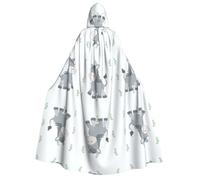 TYUMH Cape d'Halloween à capuche avec imprimé âne souriant douce et agréable pour la peau avec grand bord adaptée pour les fêtes d'Halloween