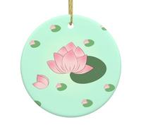TYUMH Décoration circulaire en céramique à suspendre en forme de fleur de lotus en attendant de fleurir, convient pour la maison, les occasions festives et les cheminées.