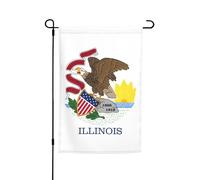 TYUMH Drapeau de l'État de l'Illinois - Drapeau décoratif de jardin - 30,5 x 45,7 cm - Pour une utilisation dans les cours, jardins, pots de fleurs et balcons