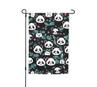 TYUMH Drapeau décoratif de jardin imprimé panda mignon 30,5 x 45,7 cm pour une utilisation dans les cours, jardins, pots de fleurs et balcons