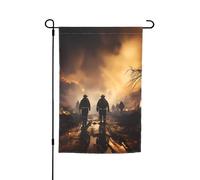 TYUMH Drapeau décoratif de jardin imprimé pompiers lutte contre les incendies 30,5 x 45,7 cm pour utilisation dans les cours, jardins, pots de fleurs et balcons