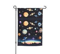 TYUMH Drapeau décoratif de jardin imprimé Saturne Jupiter Terre 30,5 x 45,7 cm pour une utilisation dans les cours, jardins, pots de fleurs et balcons