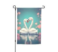 TYUMH Drapeau décoratif de jardin imprimé « The Swan in Love » - 30,5 x 45,7 cm - Pour cour, jardin, pots de fleurs et balcons