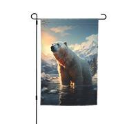 TYUMH Drapeau décoratif imprimé ours polaire en hiver 30,5 x 45,7 cm pour utilisation dans les cours, jardins, pots de fleurs et balcons