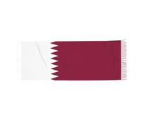 TYUMH Drapeau du Qatar imprimé faux cachemire écharpe chaude à pompons, doux et confortable, tendance pour le printemps, l'automne et l'hiver.