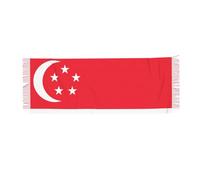 TYUMH Écharpe chaude en cachemire imprimé drapeau de Singapour - Doux et confortable - Tendance pour le printemps, l'automne et l'hiver.