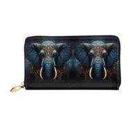 TYUMH Eerie Elephant Portefeuille long en cuir avec 12 emplacements pour cartes et 3 poches complètes pour l'argent liquide, conçu pour les femmes à la mode.