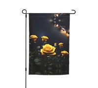 TYUMH Magnifique drapeau décoratif de jardin imprimé roses jaunes 30,5 x 45,7 cm pour une utilisation dans les cours, jardins, pots de fleurs et balcons