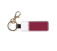 TYUMH Porte-clés drapeau du Qatar en cuir pour ranger vos clés. Doux et raffiné. Idéal comme cadeau de fête des pères pour les occasions festives