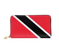 TYUMH Portefeuille long en cuir avec drapeau de Trinité-et-Tobago avec 12 emplacements pour cartes et 3 poches complètes pour l'argent, conçu pour les femmes à la mode.