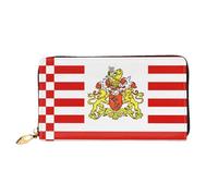 TYUMH Portefeuille long en cuir avec drapeau du Sénat de Brême avec 12 emplacements pour cartes et 3 poches complètes pour l'argent, conçu pour les femmes à la mode.