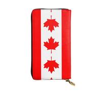 TYUMH Portefeuille long en cuir avec imprimé drapeau canadien, léger et imperméable, design élégant adapté pour offrir et pour un usage quotidien