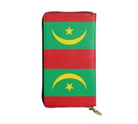 TYUMH Portefeuille long en cuir avec imprimé drapeau de la Mauritanie - Léger et imperméable - Design élégant - Convient pour un cadeau et un usage quotidien