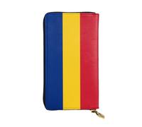 TYUMH Portefeuille long en cuir avec imprimé drapeau de la Roumanie - Léger et imperméable - Design élégant - Convient pour un cadeau et un usage quotidien