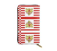 TYUMH Portefeuille long en cuir avec imprimé drapeau du Sénat de Brême - Léger et imperméable - Design élégant - Convient pour un cadeau et un usage quotidien