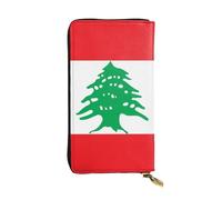 TYUMH Portefeuille long en cuir imprimé drapeau du Liban léger et imperméable au design élégant adapté pour offrir et un usage quotidien