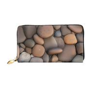 TYUMH Portefeuille long en cuir Pebbles in the Beach avec 12 emplacements pour cartes et 3 poches complètes pour l'argent, conçu pour les femmes à la mode.