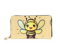 TYUMH Portefeuille long en cuir Yellow Bee avec 12 emplacements pour cartes et 3 poches complètes pour l'argent, conçu pour les femmes à la mode.