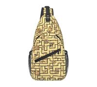 TYUMH Sac à bandoulière imprimé Treasure Maze adapté pour les voyages, la randonnée, les loisirs et le sac à dos tendance