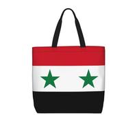 TYUMH Sac fourre-tout imprimé drapeau de la République arabe syrienne, léger et décontracté, idéal pour les sorties quotidiennes, les voyages et le shopping.