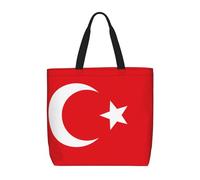 TYUMH Sac fourre-tout imprimé drapeau de la Turquie, léger et décontracté, idéal pour les sorties quotidiennes, les voyages et le shopping.