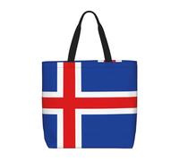 TYUMH Sac fourre-tout imprimé drapeau de l'Islande, léger et décontracté, idéal pour les sorties quotidiennes, les voyages et le shopping.