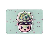 TYUMH Tapis de sol antidérapant 40,6 x 61 cm avec motifs souriants succulents résistants à la poussière et durable, convient pour porte d'entrée, salon et salle de bain