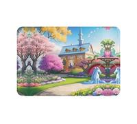 TYUMH Tapis de sol antidérapant 40,6 x 61 cm, imprimé licorne, conte de fées, résistant à la poussière et durable, convient pour porte d'entrée, salon et salle de bain