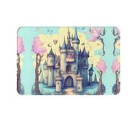 TYUMH Tapis de sol antidérapant 40,6 x 61 cm, motif château de conte de fées, résistant à la poussière et durable, convient pour porte d'entrée, salon et salle de bain