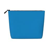 TYUMH Trousse de maquillage bleue unie à une couche imitation chanvre, portable, adaptée pour la vie quotidienne, les voyages et les sorties.
