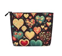 TYUMH Trousse de maquillage en chanvre imitation cœur écrasée à une seule couche, portable, adaptée pour la vie quotidienne, les voyages et les sorties.