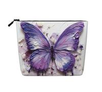 TYUMH Trousse de maquillage violette à une couche imitation chanvre, portable, adaptée pour la vie quotidienne, les voyages et les sorties.