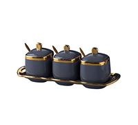 TYUrmiui Sucrier, 3 Set of Sugar Container Spice Jar,Colorful Ceramic Coffee Sugar Canisters