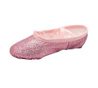 TYUSGH Ballerines à paillettes pour filles, rose, 33 EU | Semelle fendue, sangles élastiques, antidérapantes, flexibles, idéales pour les cours de danse, le yoga, la gymnastique