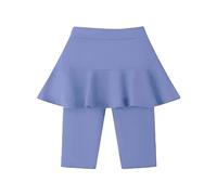 TYUSGH Legging longueur genou avec jupe à volants uni taille élastique d'été extensible coupe ajustée short de cyclisme pour enfants athlétique course sport vélo, BU1., 8-9 ans