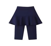 TYUSGH Legging longueur genou avec jupe à volants uni taille élastique d'été extensible coupe ajustée short de cyclisme pour enfants athlétique course sport vélo, Bu2., 10-11 ans