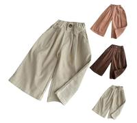TYUSGH Pantalon de jogging décontracté en velours côtelé pour petites filles - Pantalon de jogging ample uni - Taille élastique - Pantalon de jogging quotidien, beige, 18-24 mois