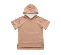 TYUSGH Sweat à capuche décontracté à manches courtes pour garçons, couleur unie, pull à capuche pour enfants, pull d'automne, adolescent, pull d'école, vêtements preppy, rose gold, 8-9 ans