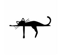 TYUTYU Cute Chat Animal Dessin animé drôle décalques de la fenêtre décoration de la fenêtre de la Mode PVC étanche écran Solaire (Color Name : Black, Size : 24 x 12 cm)