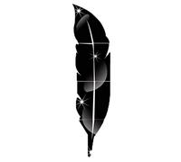 TYUTYU DIY Feather Feuille Stickers Miroir Stickers Silver Gold Auto-adhésif Salon Chambre 3D Sticker Mural Accueil Décor (Color : Black, Size : 72x15.3cm)