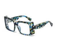 TYUVIVO Lunettes anti-lumière bleue épaisses, style punk unisexe (léopard vert)