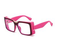 TYUVIVO Lunettes anti-lumière bleue épaisses, style punk unisexe (magenta)