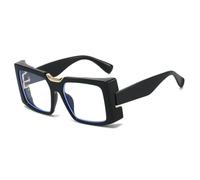 TYUVIVO Lunettes anti-lumière bleue épaisses, style punk unisexe (noires)